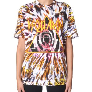 Explore the authentic Dsquared2 women's TIE AND DYE PRINT T-SHIRT in MULTICOLOUR