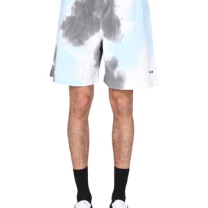 Refresh your wardrobe with the msgm men's TIE DYE PATTERN BERMUDA in MULTICOLOUR