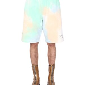 Refresh your wardrobe with the msgm men's TIE DYE PATTERN BERMUDA in MULTICOLOUR