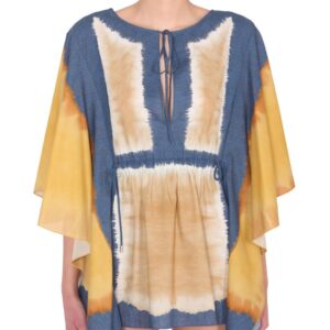 Explore the authentic alberta ferretti women's TIE DYE PRINT CAFTAN in MULTICOLOUR