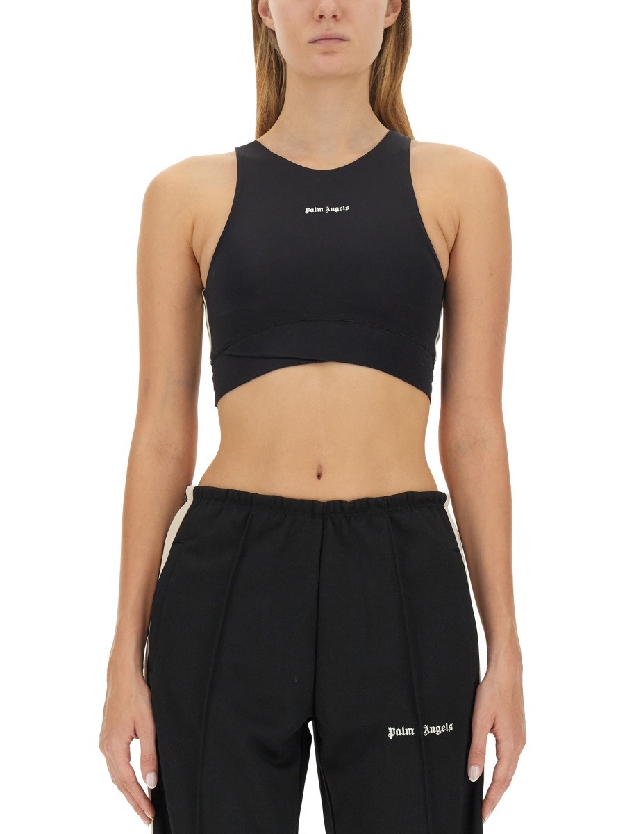 Refresh your wardrobe with the Palm Angels women's TOP AMERICA in Black