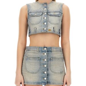 Discover the authentic COURREGES women's TOP CROPPED in DENIM