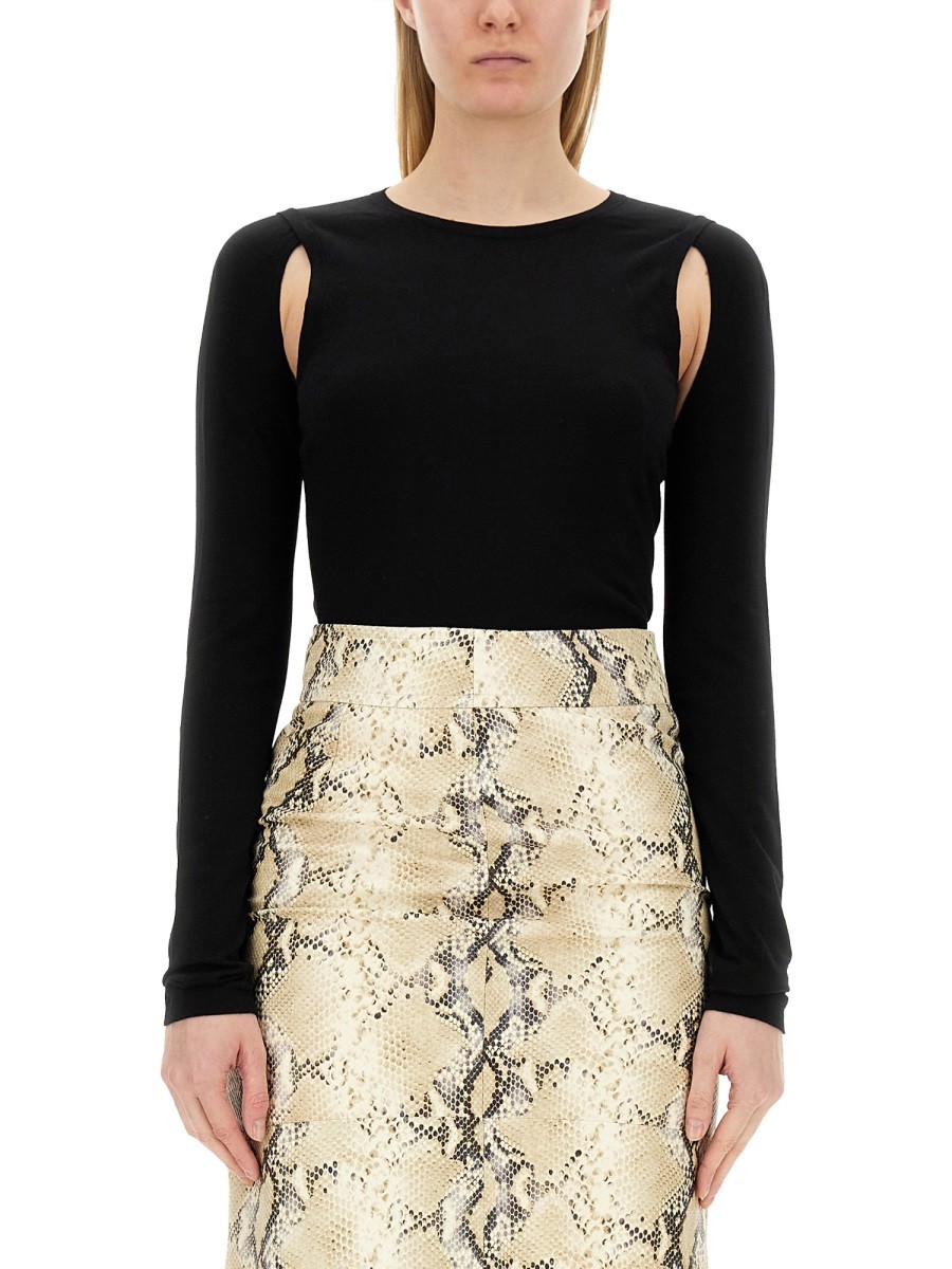 Discover the authentic Helmut Lang women's TOP CUT OUT in Black
