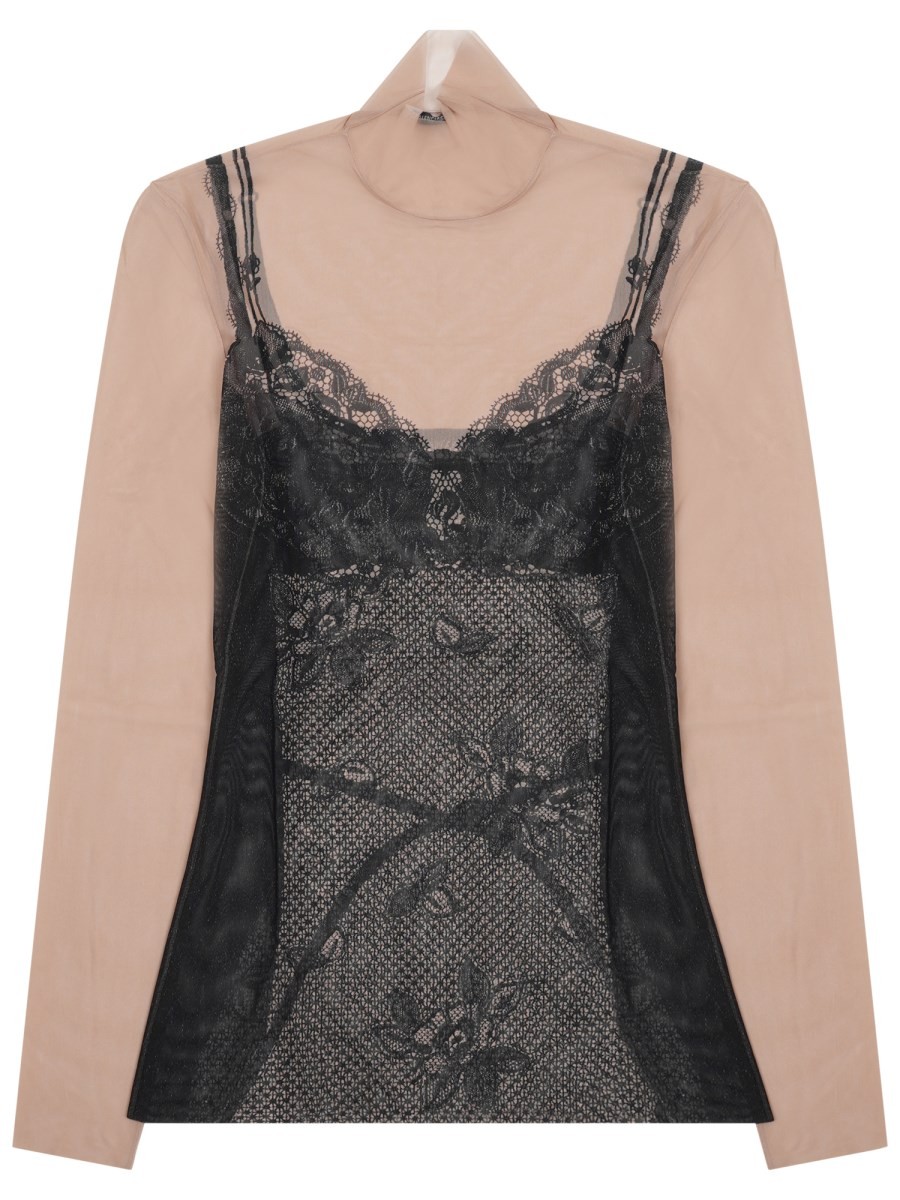 Refresh your wardrobe with the Balenciaga women's TOP "LINGERIE" in Black