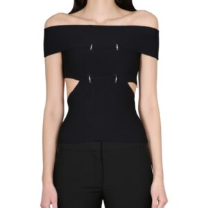 Discover the authentic Alexander Mcqueen women's TOP WITH CUT-OUT DETAILS in Black