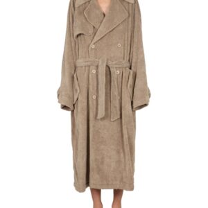 Refresh your wardrobe with the Balenciaga women's TOWEL TRENCH COAT in beige