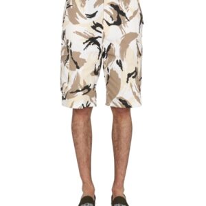 Discover the authentic Kenzo men's "TROPIC CAMO" BERMUDA in White