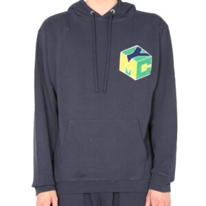 Discover the authentic YMC men's TRUGOY HOODED SWEATSHIRT in Blue