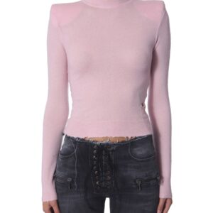 Discover the authentic UNRAVEL women's TURTLE NECK SWEATER in Pink