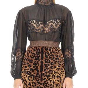 Discover the authentic Dolce & Gabbana women's TURTLENECK BLOUSE in Black