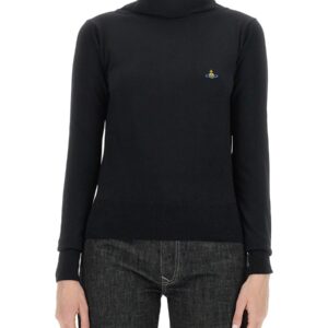 Explore the authentic Vivienne Westwood women's TURTLENECK JERSEY "GIULIA" in Black