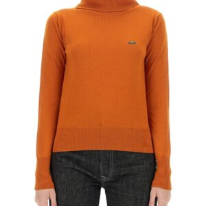 Explore the authentic Vivienne Westwood women's TURTLENECK JERSEY "GIULIA" in orange