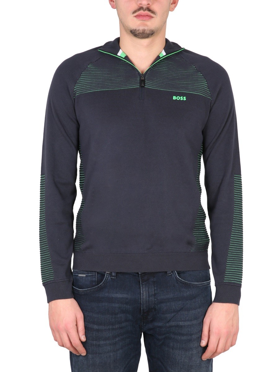 Discover the authentic Boss men's TURTLENECK SHIRT in Blue