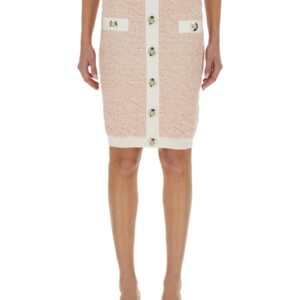 Discover the authentic Balmain women's TWEED MIDI SKIRT in Pink