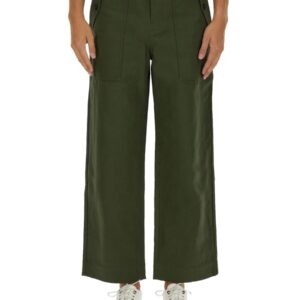 Discover the authentic Maison Kitsune men's TWILL PANTS in GREEN