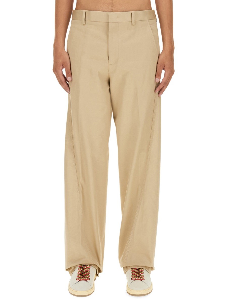 Discover the authentic Lanvin men's TWISTED CHINO PANTS in beige