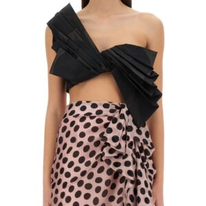 Explore the authentic NINA RICCI women's "TWISTED POLKA DOTS" TOP in Black
