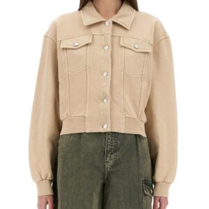Refresh your wardrobe with the MOSCHINO JEANS women's "URBAN" JACKET in beige