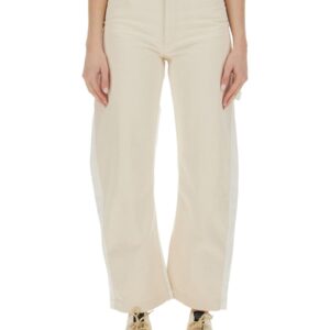 Discover the authentic stella mccartney women's UTILITY JEANS WITH BANANA LEG in Ivory