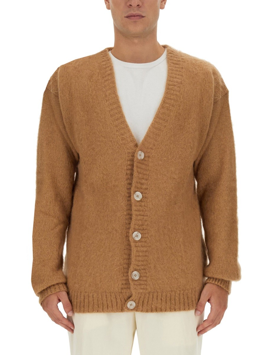 Discover the authentic FAMILY FIRST men's V-NECK CARDIGAN in beige