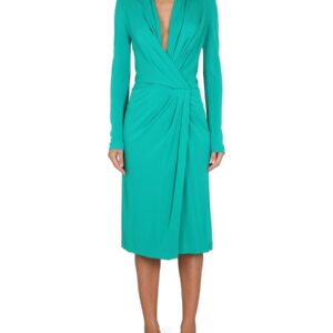 Refresh your wardrobe with the alberta ferretti women's V-NECK DRESS in GREEN