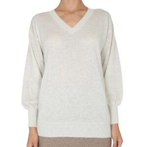 Discover the authentic Fabiana Filippi women's V-NECK JERSEY in White