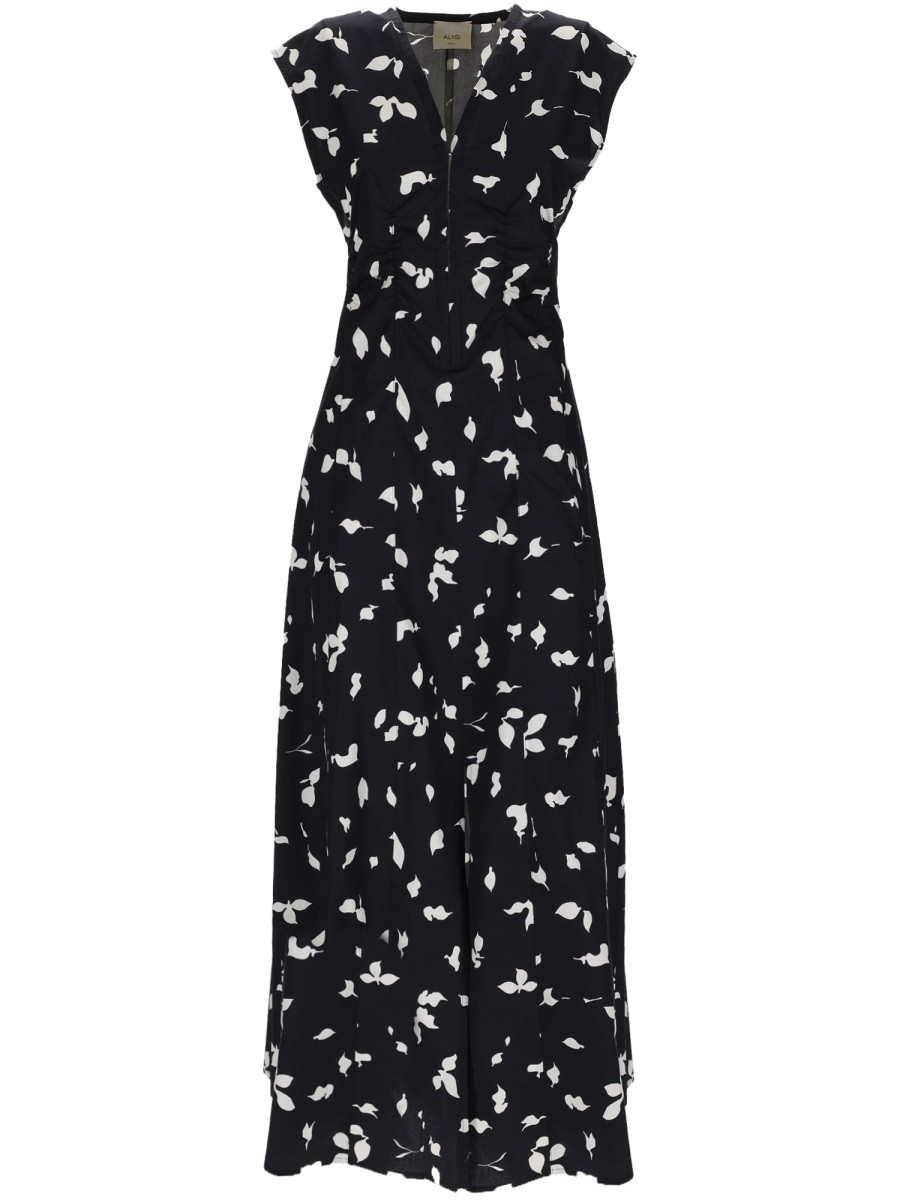Discover the authentic ALYSI women's V-NECK LONG DRESS in Black
