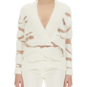Refresh your wardrobe with the TOM FORD women's V-NECK SWEATER in Ivory