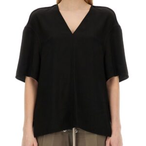 Refresh your wardrobe with the RICK OWENS women's V-NECK T-SHIRT in Black