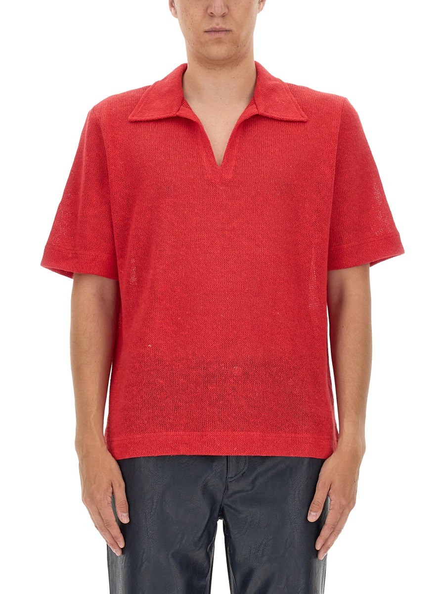 Discover the authentic SÉFR men's V-NECK T-SHIRT in Red