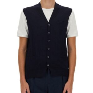Discover the authentic Ballantyne men's V-NECK VEST in Blue