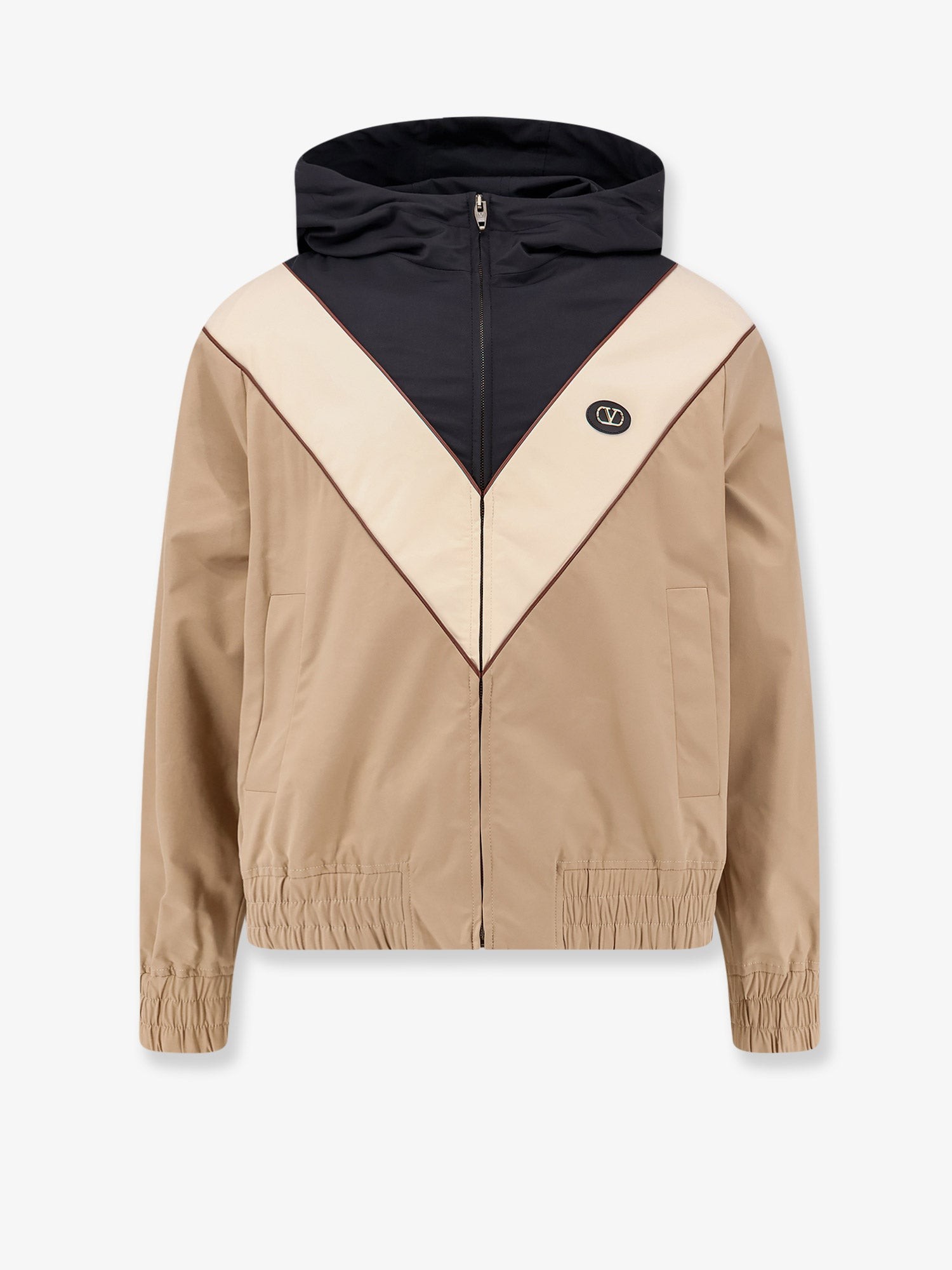 Shop the authentic Valentino men's Valentino Jacket with VLogo Signature patch in NERO BURRO CAMMELLO