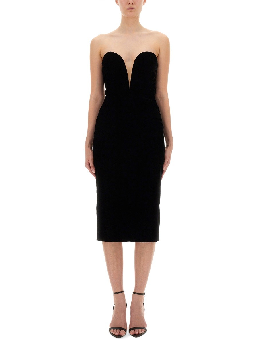 Discover the authentic TOM FORD women's VELVET COCKTAIL DRESS in Black