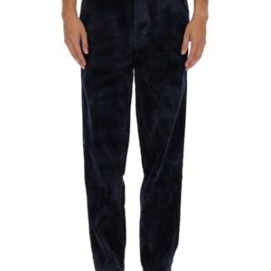 Refresh your wardrobe with the COMME DES GARCONS SHIRT men's VELVET PANTS in Blue
