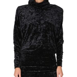 Explore the authentic Saint Laurent women's VELVET TURTLENECK TOP in Black