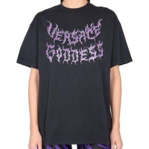 Discover the authentic Versace women's VERSACE GODDESS OVERSIZED T-SHIRT in Black