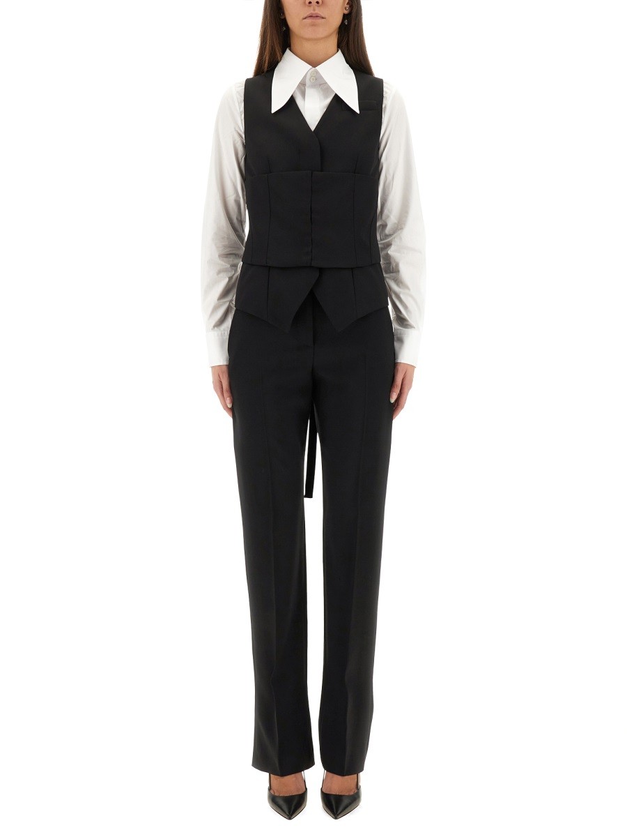 Refresh your wardrobe with the Alexander Mcqueen women's VEST CORSET in Black