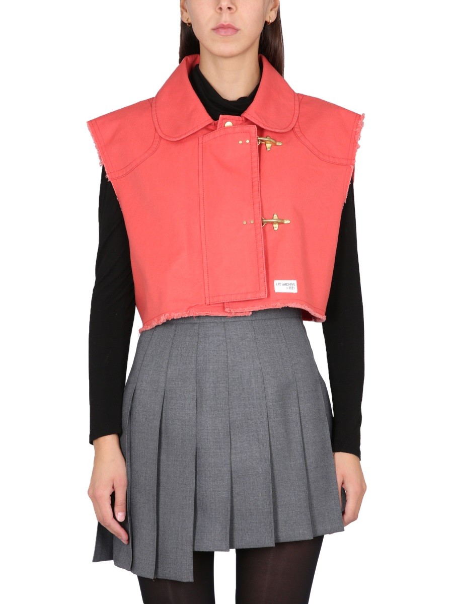 Discover the authentic FAY women's VEST TWO HOOKS in Red