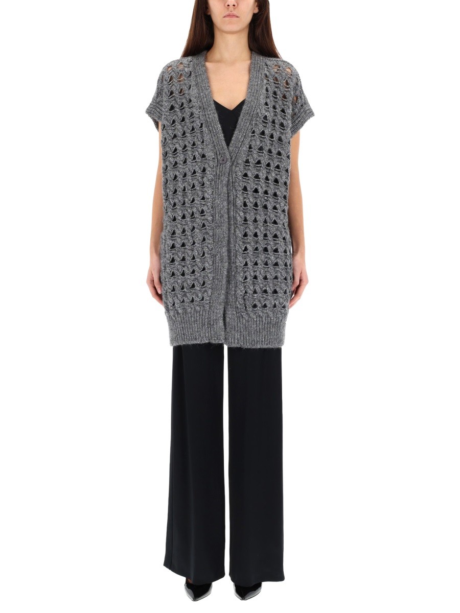 Discover the authentic Herno women's VEST WITH PERFORATED WORKMANSHIP in Grey
