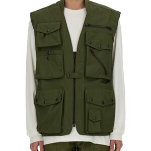 Refresh your wardrobe with the NEEDLES men's VEST WITH POCKETS in GREEN