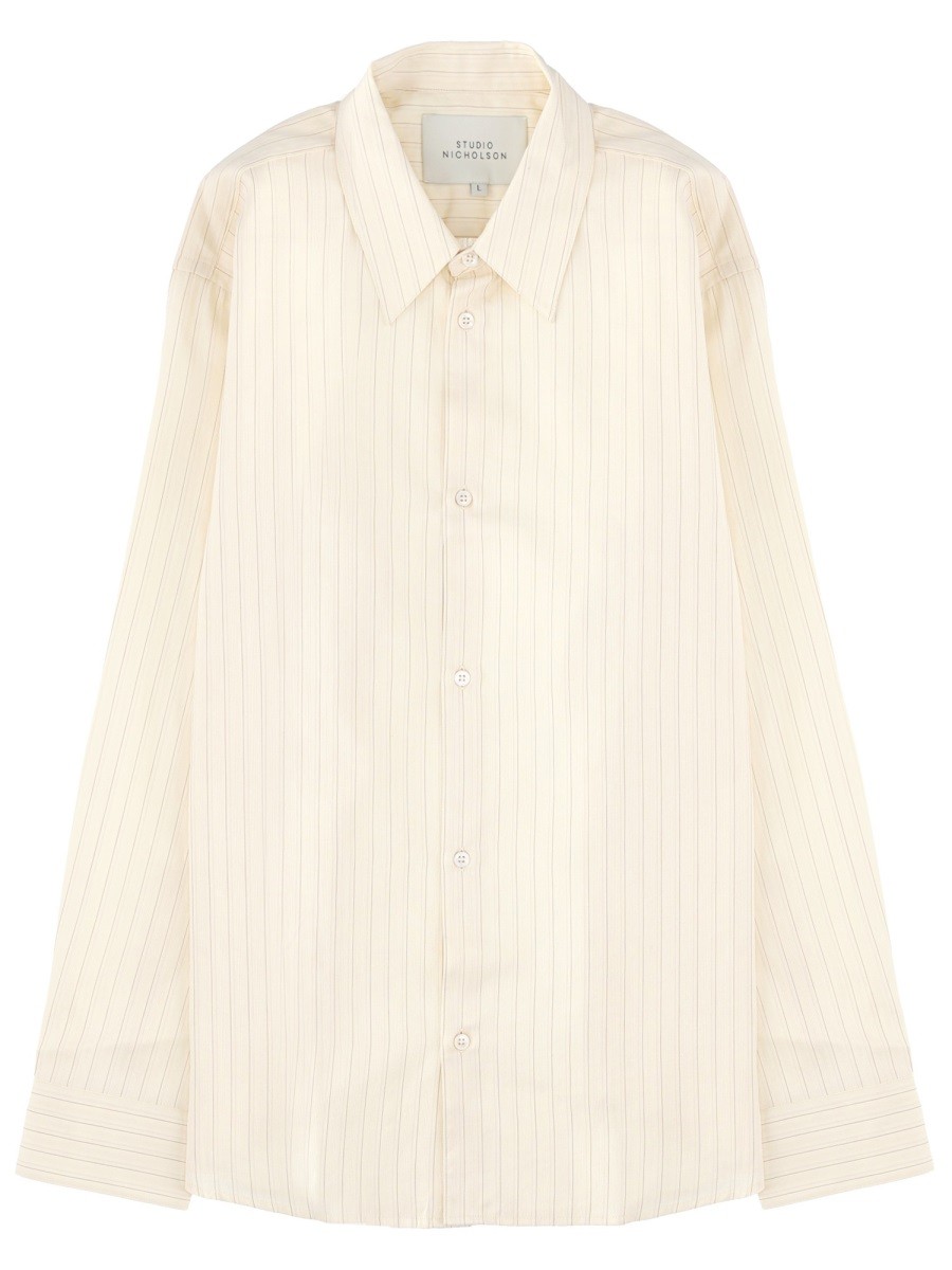 Refresh your wardrobe with the STUDIO NICHOLSON men's "VIEW" SHIRT in Ivory