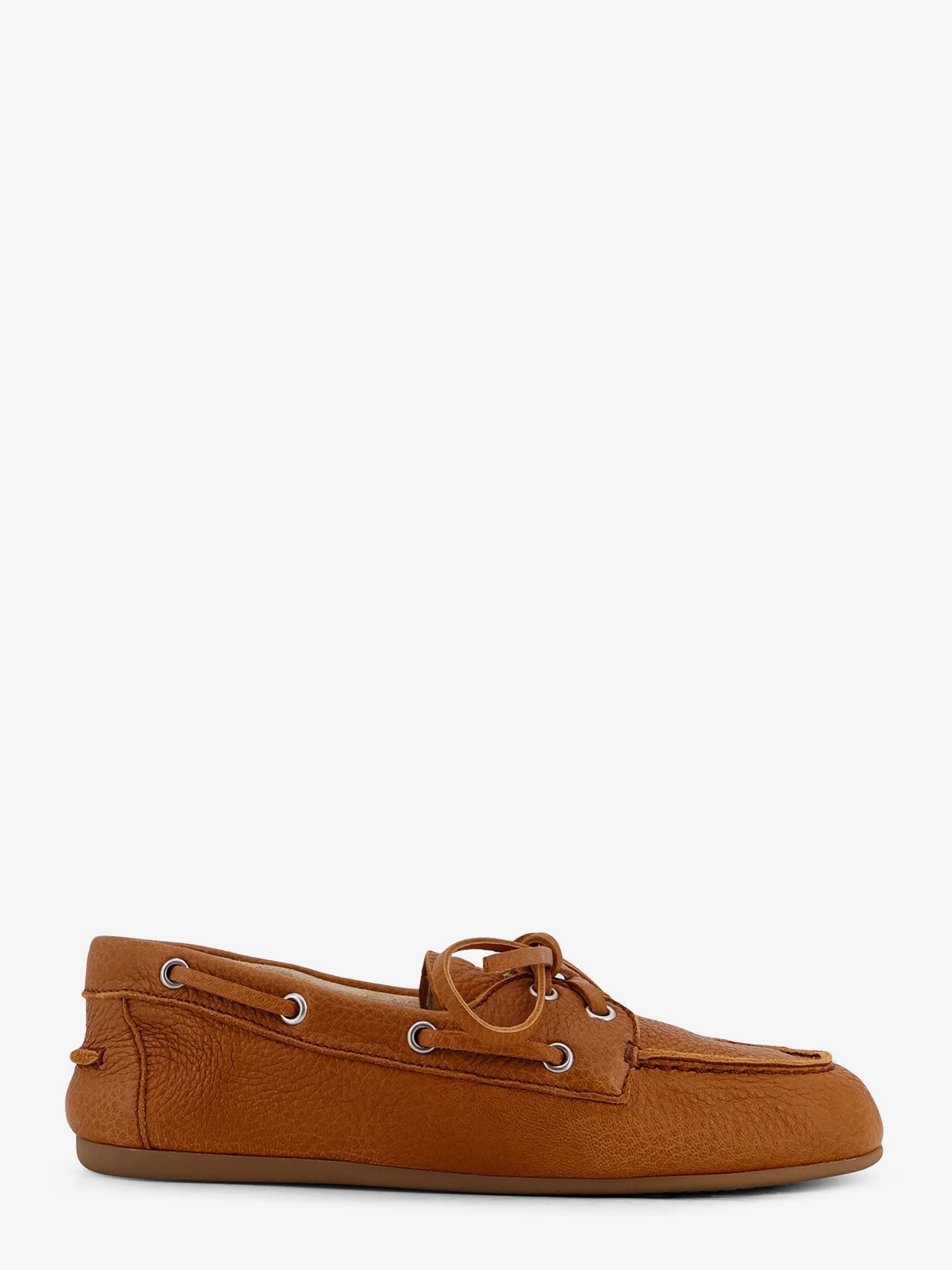 Discover the authentic Miu Miu women's Vintage effect leather loafers in AMBRA