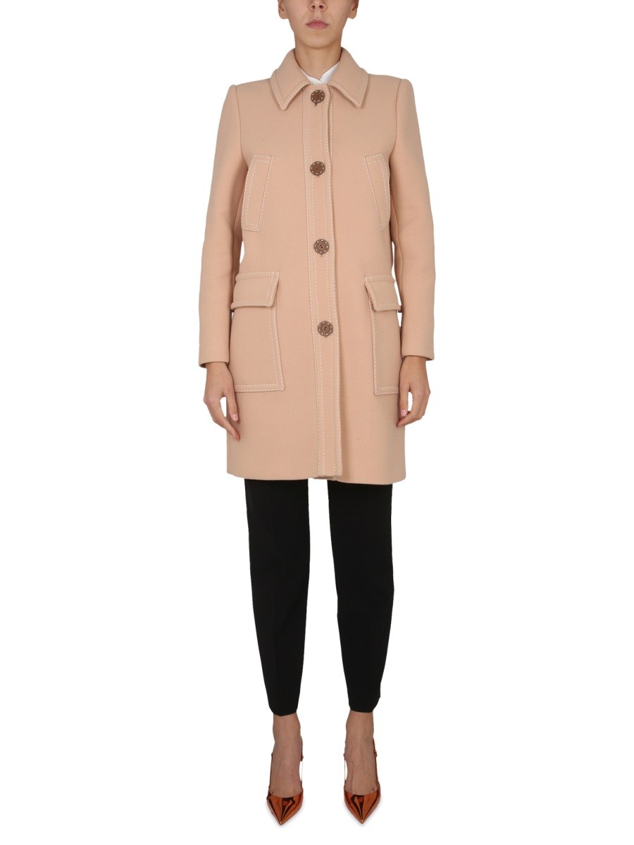 Explore the authentic Boutique Moschino women's VIRGIN WOOL COAT in beige
