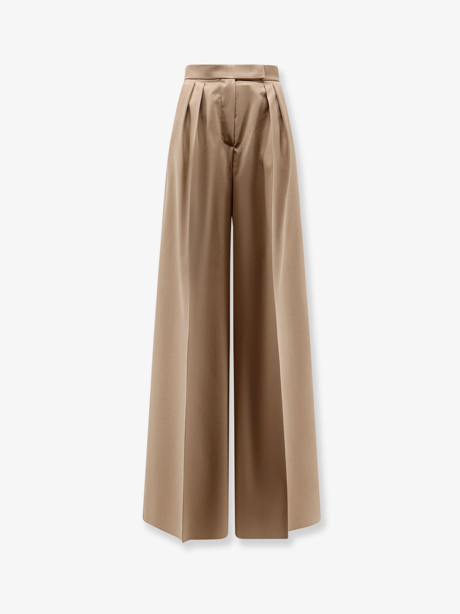 Explore the authentic Max Mara women's Virgin wool Quorum trousers in Nocciola