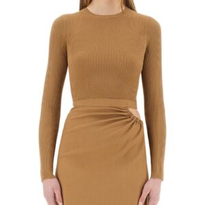 Refresh your wardrobe with the Max Mara women's VISCOSE CREPE CROP TOP in beige