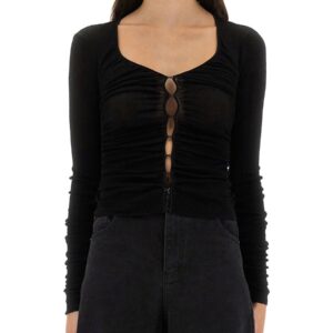 Explore the authentic SELF-PORTRAIT women's VISCOSE KNIT TOP in Black
