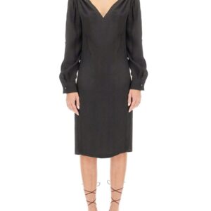 Refresh your wardrobe with the Bottega Veneta women's VISCOSE MIDI DRESS in Black