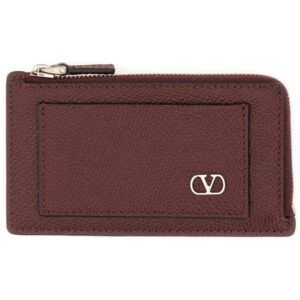 Explore the authentic Valentino Garavani men's "VLOGO SIGNATURE" COIN PURSE in Bordeaux