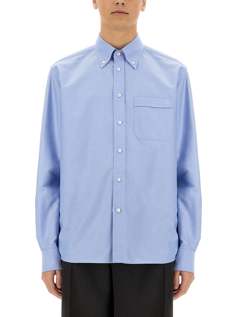 Explore the authentic Valentino men's "VLOGO SIGNATURE" SHIRT in Baby blue