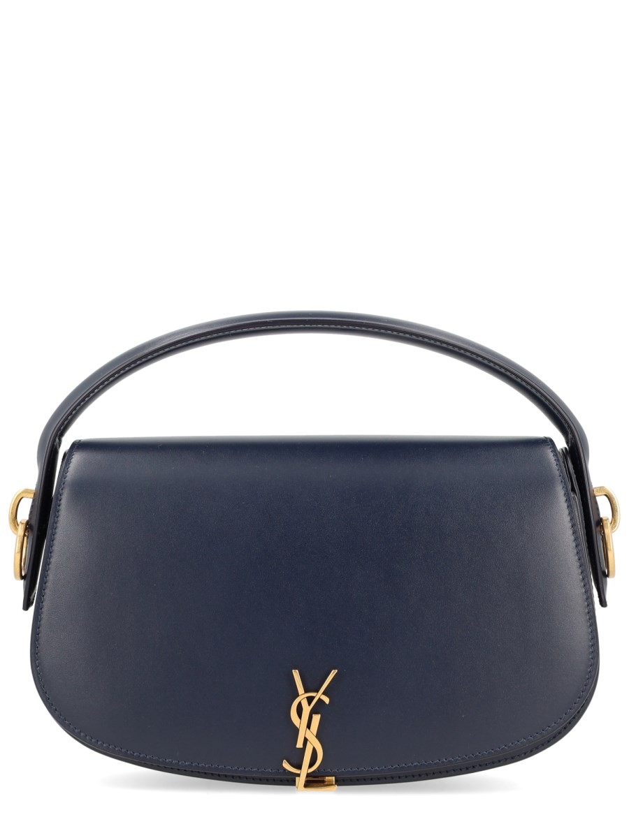 Explore the authentic Saint Laurent women's VOLTAIRE" BAG WITH LOGO in Blue